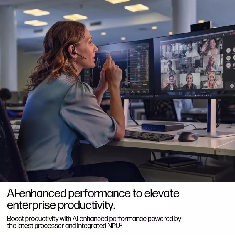 Mini PC HP EliteDesk 8 Mini G1i AI — Intel Core Ultra 7 265T, 16 GB DDR5, 1 TB SSD, Windows 11 Pro, zwart