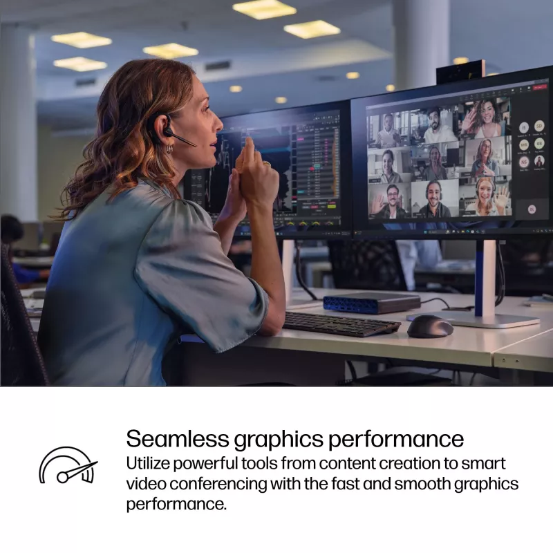Mini PC HP EliteDesk 8 Mini G1i AI — Intel Core Ultra 7 265T, 16 GB DDR5, 1 TB SSD, Windows 11 Pro, zwart