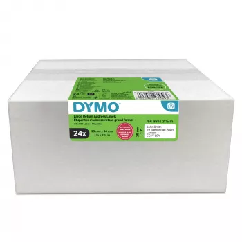 Labelrollen Dymo 2223589 – witte papieretiketten 5,4 × 2,5 cm, 500 etiketten/rol, 12000 etiketten/pak, FSC