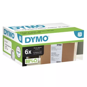 Verzendetiketten Dymo LabelWriter Extra Large 104×159 mm zelfklevend 6 rollen, 1.320 etiketten voor LabelWriter 4XL/5XL