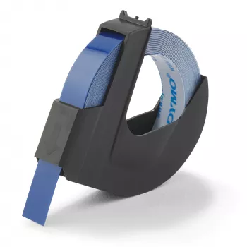 DYMO Authentic Embossing Label Tape | 9 mm x 3 m rol | witte print op blauw | zelfklevend | voor embossing-prägemachines | 1 stuk