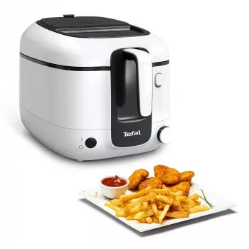 Friteuse Tefal Super Uno FR3101 – enkel, 1800 W, 1,5 kg frituurcapaciteit, 2,2 l olie, zwart/wit