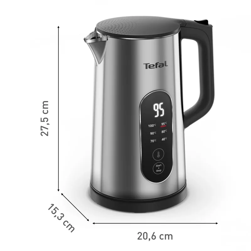 Tefal Selection KI871DE0 waterkoker 1,7 l 1500 W zwart, roestvrijstaal