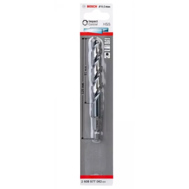 Spiraalboor Bosch HSS zeskantschacht 9 mm