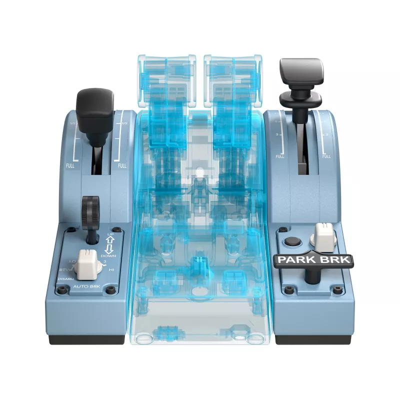Thrustmaster TCA Quadrant Add-On Airbus Edition zwart, blauw flightsimulator pc