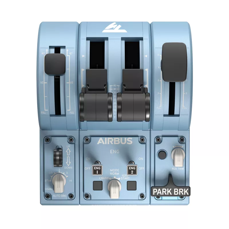 Thrustmaster TCA Quadrant Add-On Airbus Edition zwart, blauw flightsimulator pc