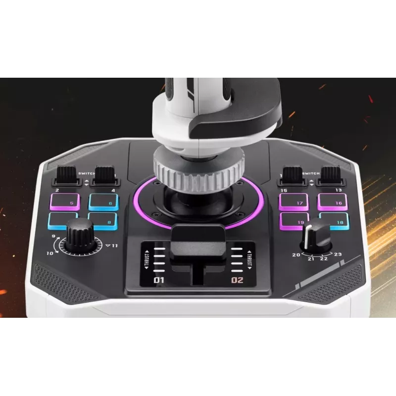 Flightstick Thrustmaster Sol-R 2 HOSAS Space Sim Duo — bedraad USB Type-C, analoog/digitaal, zwart/wit
