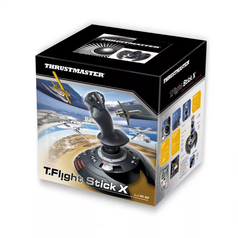 Thrustmaster T.Flight Stick X zwart, rood, zilver USB joystick analoog pc, PlayStation 3