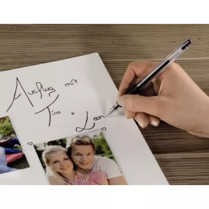 Hybride gel-grip balpen-set, zwarte inkt, 0,3 mm punt, 12-pack