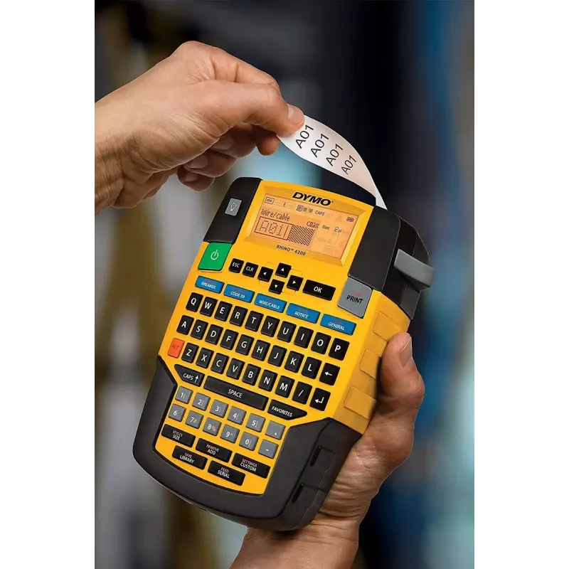 Labelprinter Dymo Rhino 4200 Wireless QWERTY — thermotransfer, LED-display, Li-ion-accu, draadloos, 100 etiketformaten