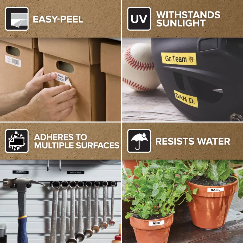 DYMO Authentic D1 Durable Labels | zwarte print op rode band | 12 mm x 3 m | labelband voor LabelManager-labelprinters