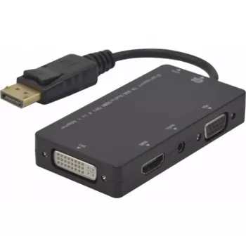 Hypertec 127377-HY videokabel-adapter DisplayPort DVI-D + VGA (D-Sub) + HDMI zwart