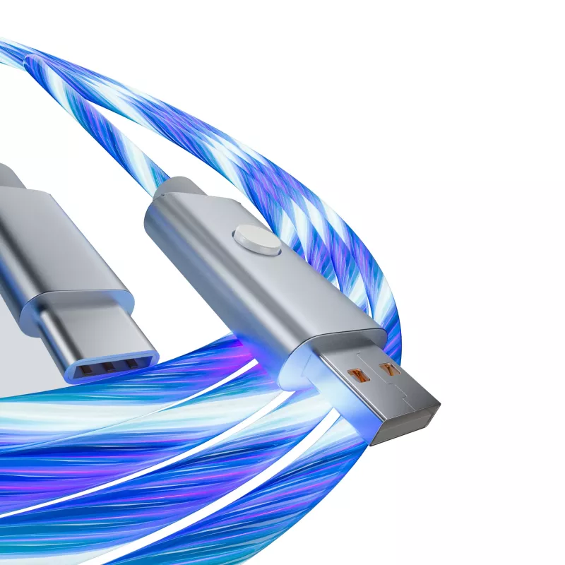 Oniverse USB-A naar USB-C Quick Charge-kabel met LED - 2 meter - wit (multiplatform)