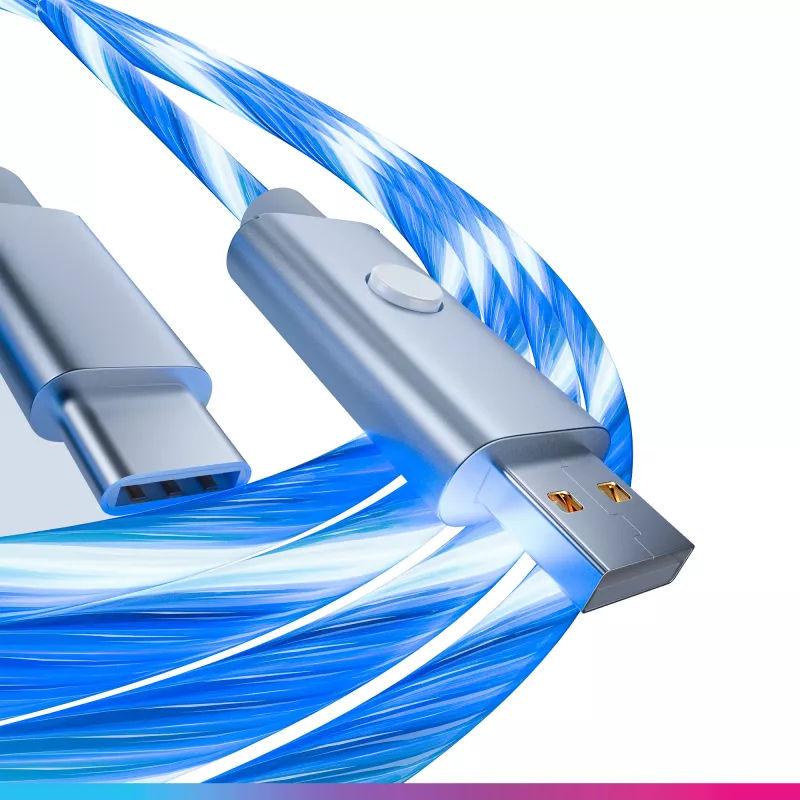 Oniverse USB-A naar USB-C Quick Charge-kabel met LED - 2 meter - wit (multiplatform)