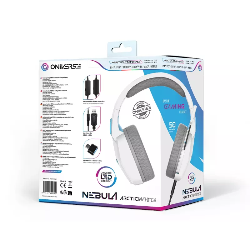 Oniverse Gaming-headset Nebula - Arctic White (multiplatform)