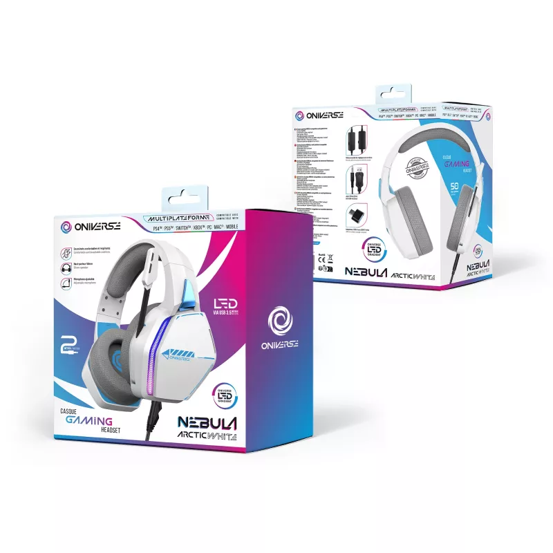 Oniverse Gaming-headset Nebula - Arctic White (multiplatform)