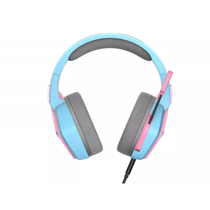 Oniverse gamingheadset Nebula - Diva Pink (multiplatform), bedraad, gaming, 20 - 20000 Hz, 356 g, headset, cyaan, roze