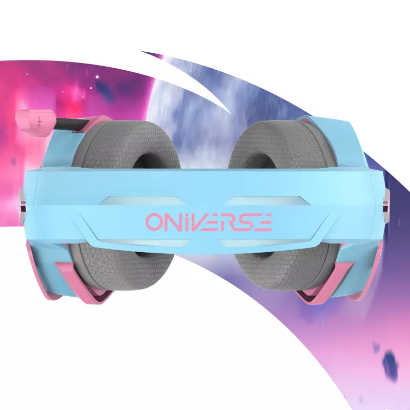 Oniverse gamingheadset Nebula - Diva Pink (multiplatform), bedraad, gaming, 20 - 20000 Hz, 356 g, headset, cyaan, roze