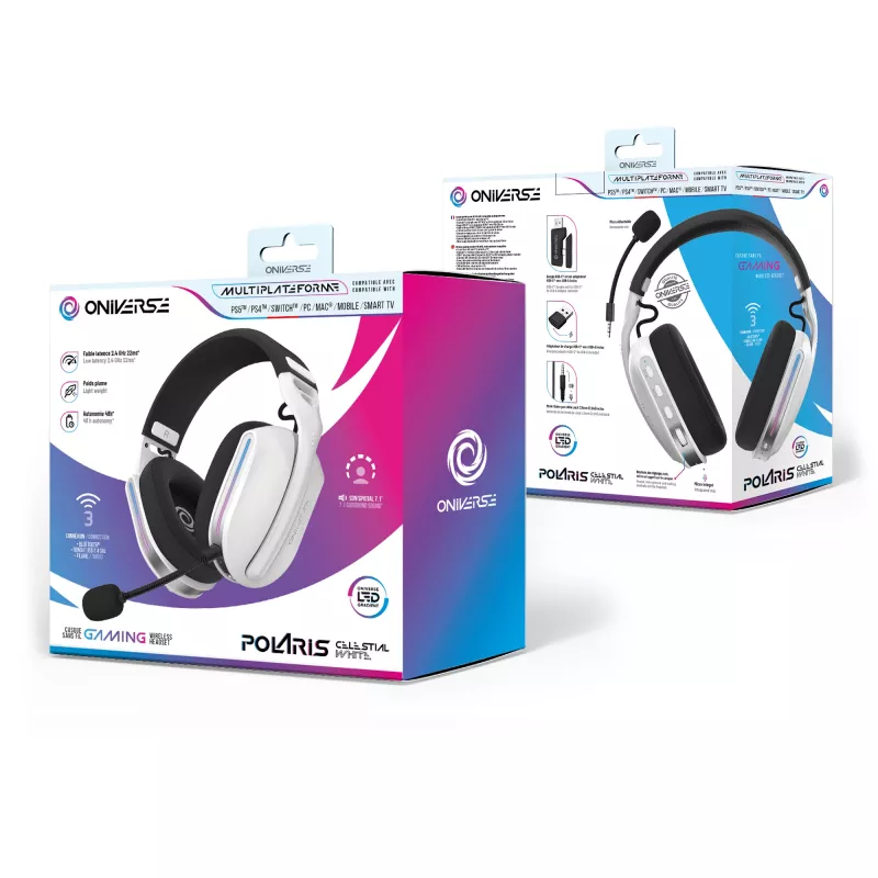 Oniverse Draadloze gaming-headset Polaris - Celestial White (multiplatform)