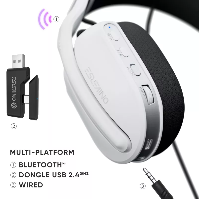 Oniverse Draadloze gaming-headset Polaris - Celestial White (multiplatform)