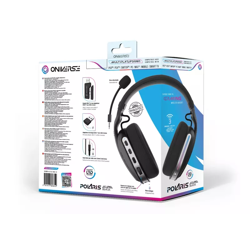 Oniverse draadloze gamingheadset Polaris - Eclipse zwart (multiplatform)