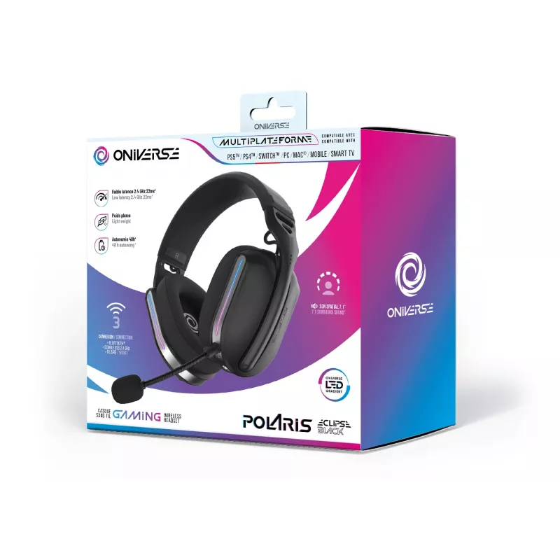Oniverse draadloze gamingheadset Polaris - Eclipse zwart (multiplatform)