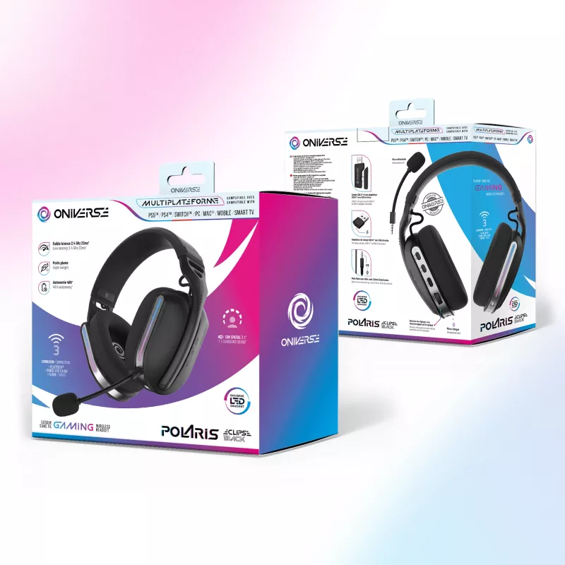Oniverse draadloze gamingheadset Polaris - Eclipse zwart (multiplatform)