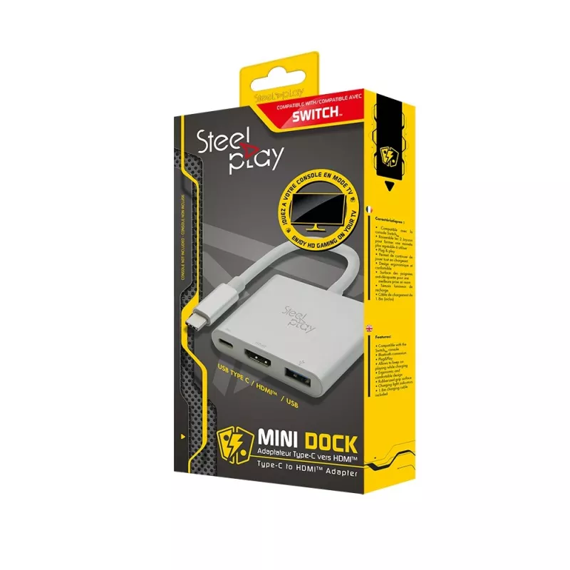 Steelplay mini-dock - HDMI-adapter (Switch), USB Type-C, HDMI-uitgang