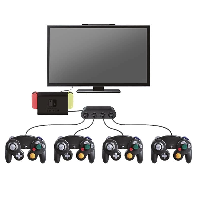 Steelplay Gamecube®-controlleradapter (Switch), Nintendo Switch, adapter, zwart, USB, bedraad, 1 stk.