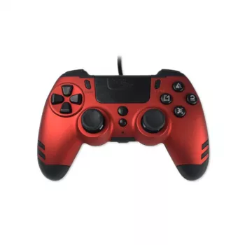 Lexip Metaltech - bedrade controller - robijnrood (multi), gamepad, PC, PlayStation 4, D-pad, home-knop, optieknop, share-knop, analoog/digitaal, meerkleurig, bedraad