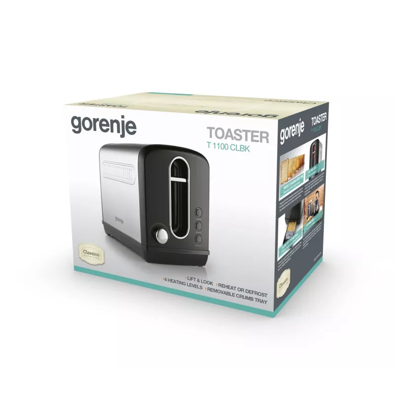 Gorenje T1100CLBK 6 2 sneden 1100 W zwart