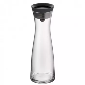 WMF Basic waterkan 1,0 zwart, kan, 1 L, zwart, transparant, glas, rond, Köhler & Wilms