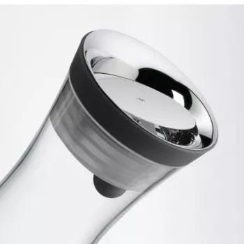 WMF Basic waterkan 1,0 zwart, kan, 1 L, zwart, transparant, glas, rond, Köhler & Wilms