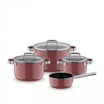 WMF Fusiontec Mineral Pro Rose Quartz 4-delige pannenset, 05.1895.5290