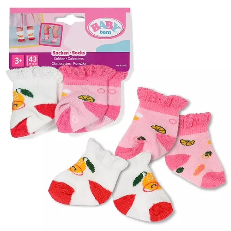 BABY born sokken 2-pack assorti 43cm poppensokken