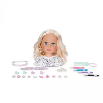 BABY born Styling Head Paint Artist, make-up-/styling-poppenhoofd, vrouwelijk, 3 jaar, jongen/meisje, veelkleurig