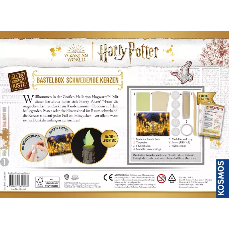 Kosmos Harry Potter, kinderknutselset, 8 jaar, niet-toxisch, meerkleurig