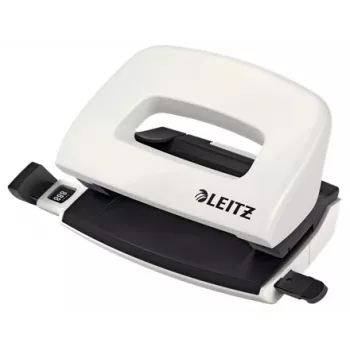Leitz NeXXt perforator WOW mini 2-voudig / 10 vel, 10 vel, wit, zwart, kunststof, 8 cm, 5,5 mm
