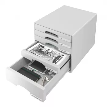 Leitz ladekast Plus 5-drawer, 5 laden, kunststof, grijs, 287 x 363 x 270 mm