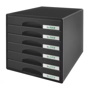 Leitz ladekast Plus 6 laden, 6 laden, kunststof, zwart, 287 x 363 x 270 mm