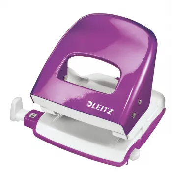 Leitz NeXXt perforator WOW 5008 metaal 2-voudig / 30 vel, 30 vel, paars, metaal, 8 cm, 5,5 mm, A5