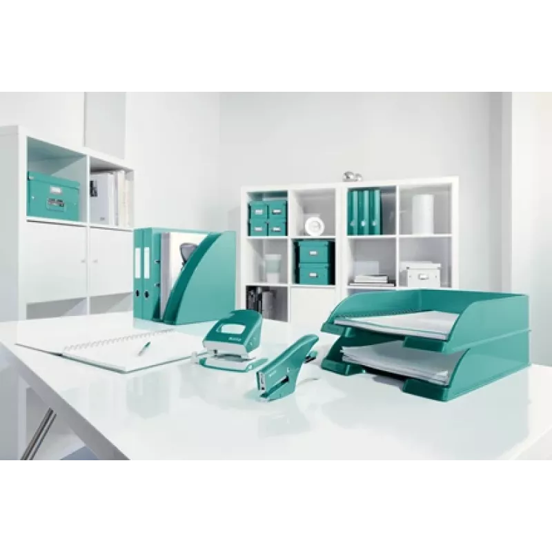 Leitz WOW niettang, 15 vel, turquoise, P2, nr. 10, 80 g/m², 4,95 cm, achter