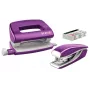 Leitz nietpistool & perforator set Mini WOW, 10 vel, metallic, violet, metaal, kunststof, 80 g/m², 3,5 cm, achter