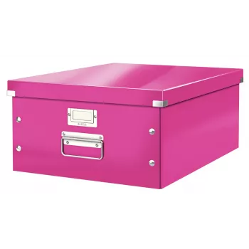 Leitz Click & Store WOW grote opbergbox, roze, karton, nikkel, 369 mm, 482 mm, 200 mm