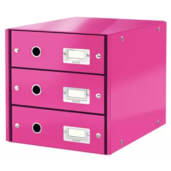 Leitz Click & Store WOW ladekast (3 laden), roze, karton, 286 mm, 358 mm, 282 mm, 2,21 kg