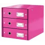 Leitz Click & Store WOW ladekast (3 laden), roze, karton, 286 mm, 358 mm, 282 mm, 2,21 kg
