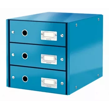 Leitz Click & Store WOW ladekast (3 laden), blauw, karton, 2,21 kg