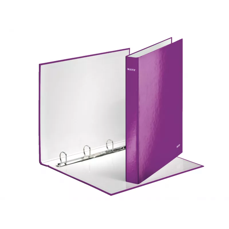 Leitz ringband WOW laminaat A4+ 4DR/25 mm, A4, karton, metallic, violet, 230 vel, 80 g/m², 2,5 cm