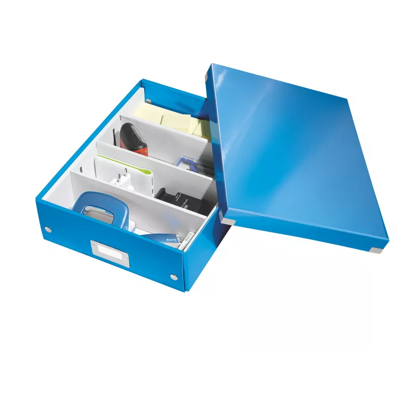 Leitz Click & Store WOW middelgrote opbergbox, blauw, karton, 880 g