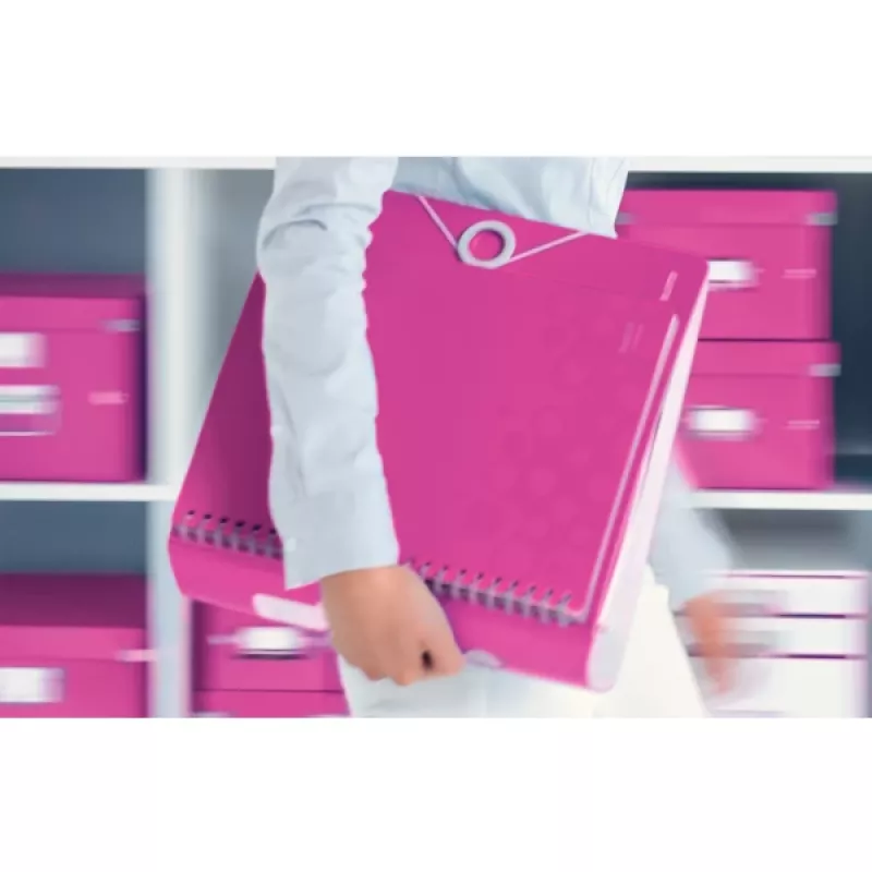 Leitz hefboomordner Active PP WOW A4/80 mm, A4, polyfoam, roze, 500 blad, 80 g/m², 8,2 cm